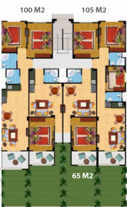 Floor plan for apartment at Lasirena Palm Beach