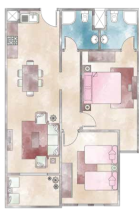 Floor plan for apartment at Lasirena Palm Beach