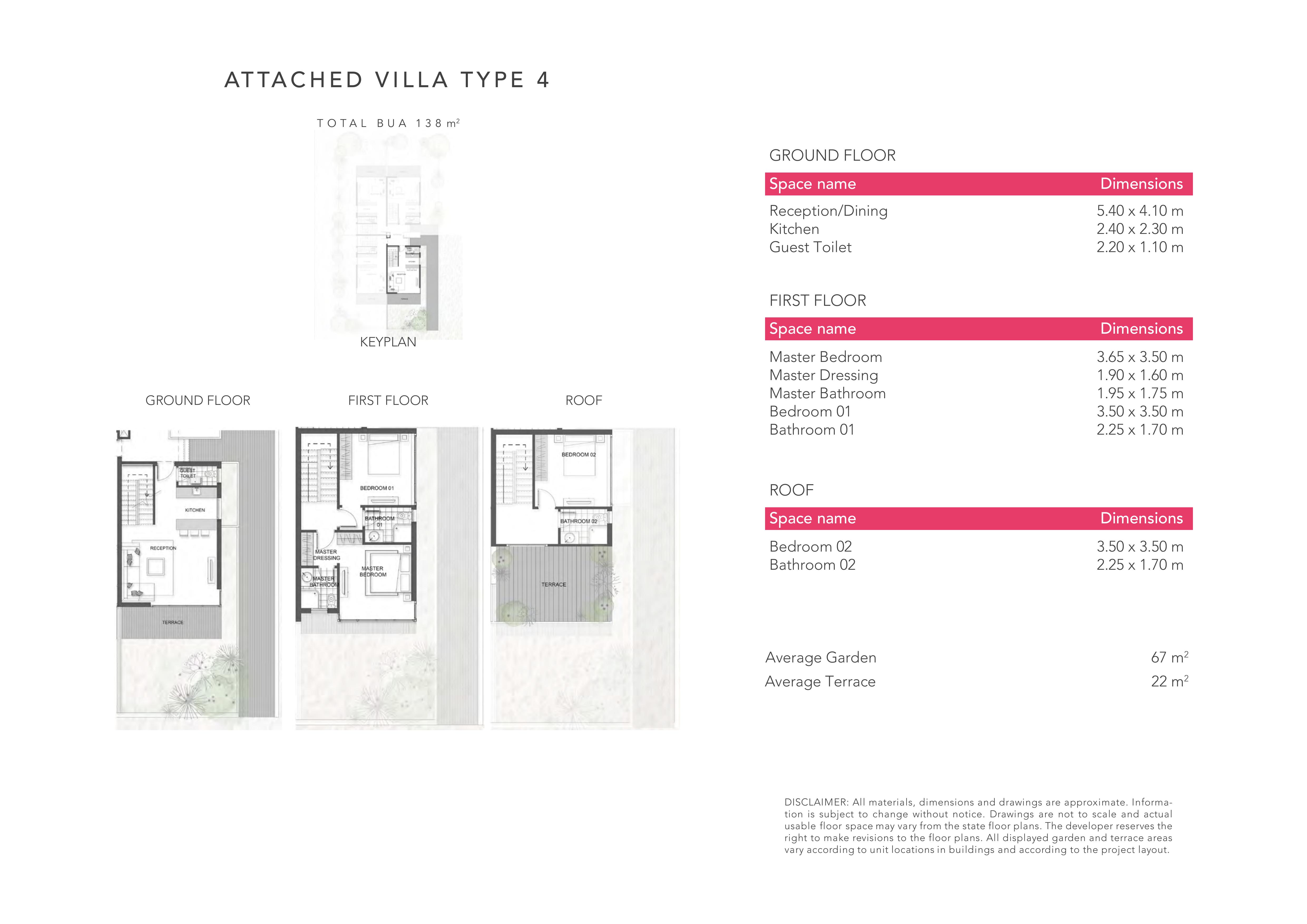 Floor plan for villa at Jefaira