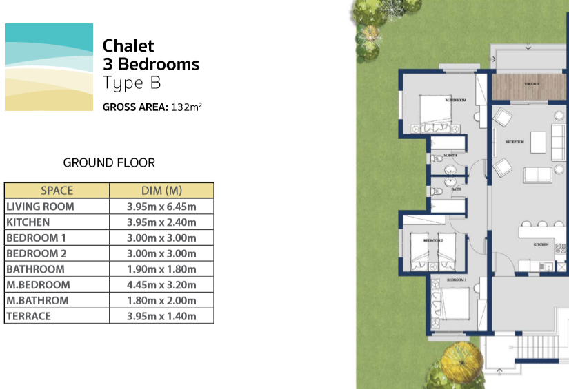 Floor plan for chalet at Evia Mountain View