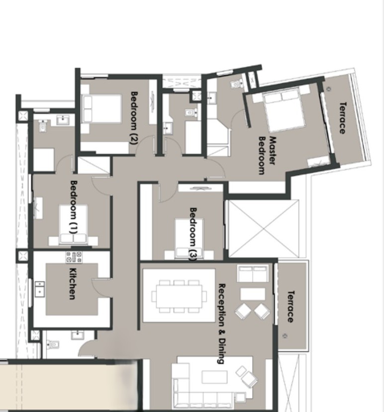 Floor plan for apartment at Palm Hills New Cairo