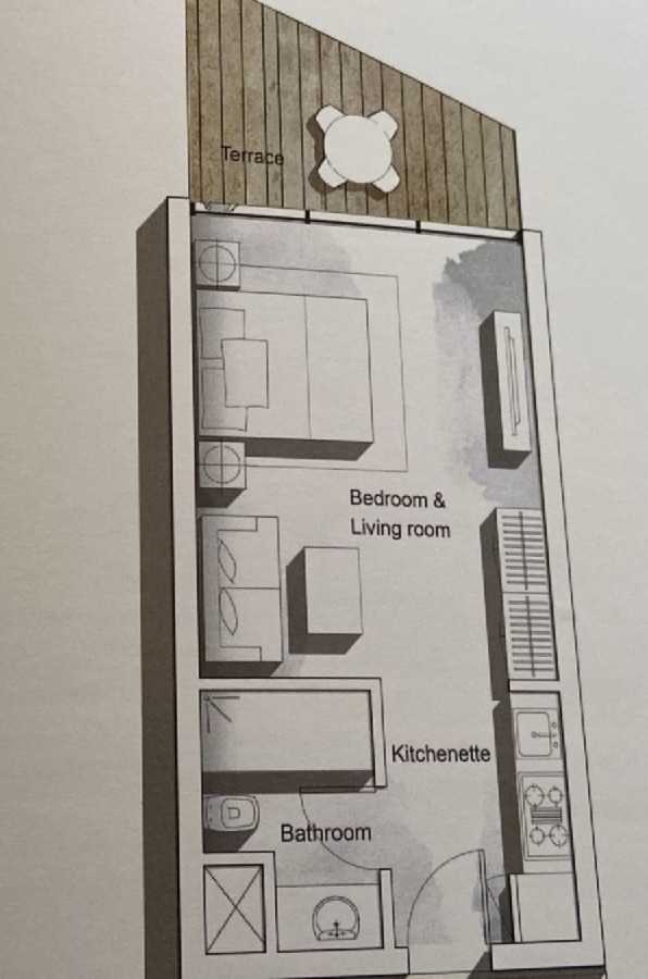 Floor plan for studio at Baymount