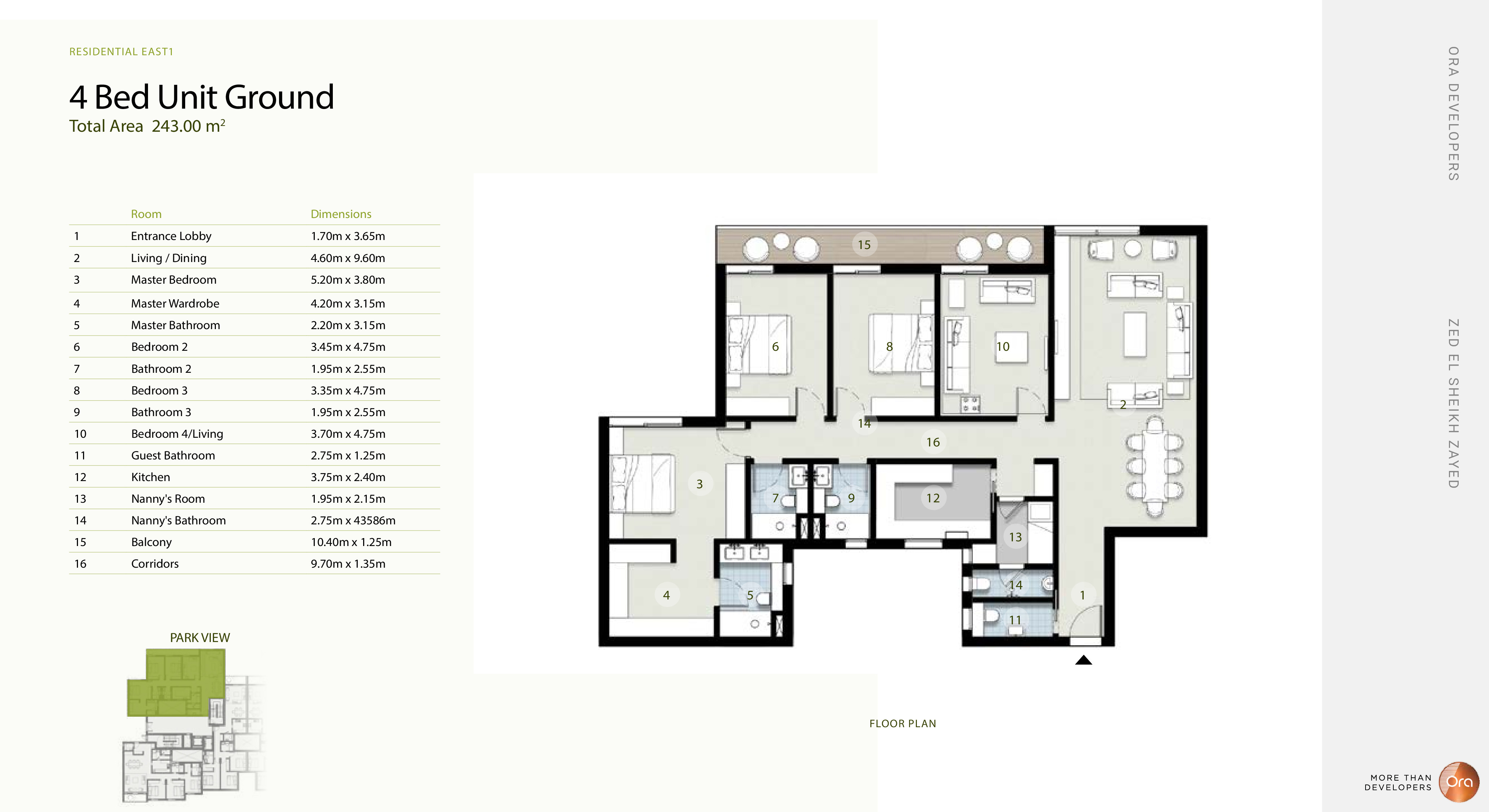 Floor plan for apartment at ZED