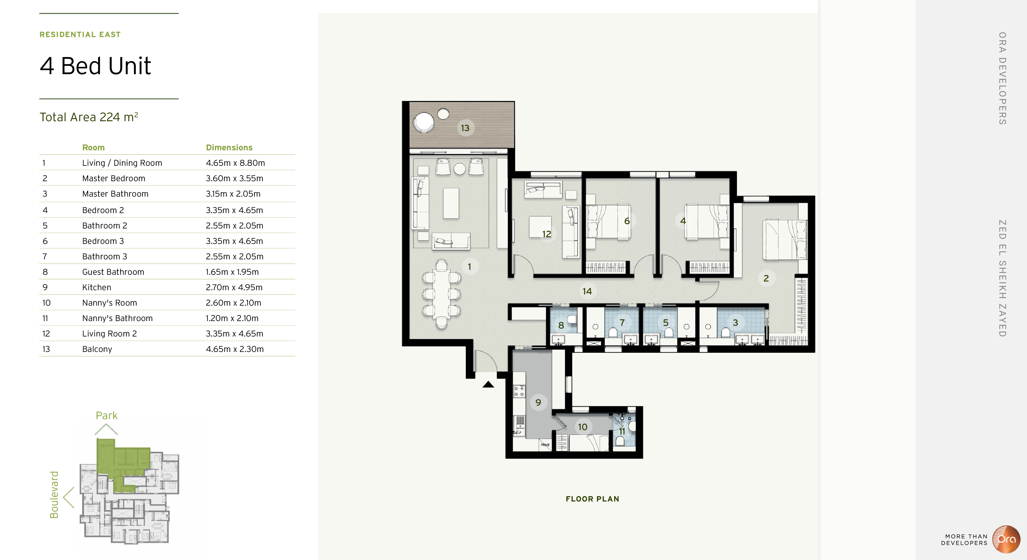 Floor plan for apartment at ZED