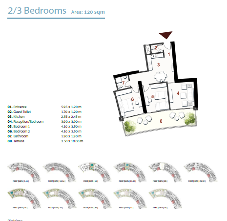 Floor plan for apartment at The Gate - New Alamein
