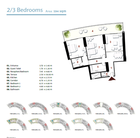 Floor plan for apartment at The Gate - New Alamein