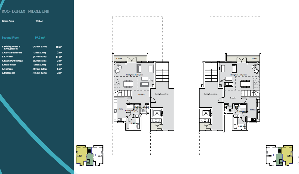 Floor plan for duplex at Al Burouj
