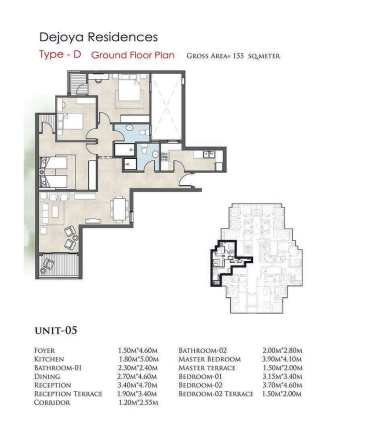 Floor plan for apartment at De Joya 1