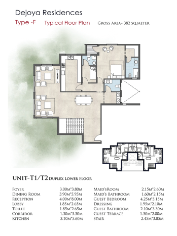 Floor plan for duplex at De Joya 1