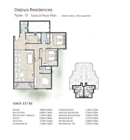 Floor plan for apartment at De Joya 1
