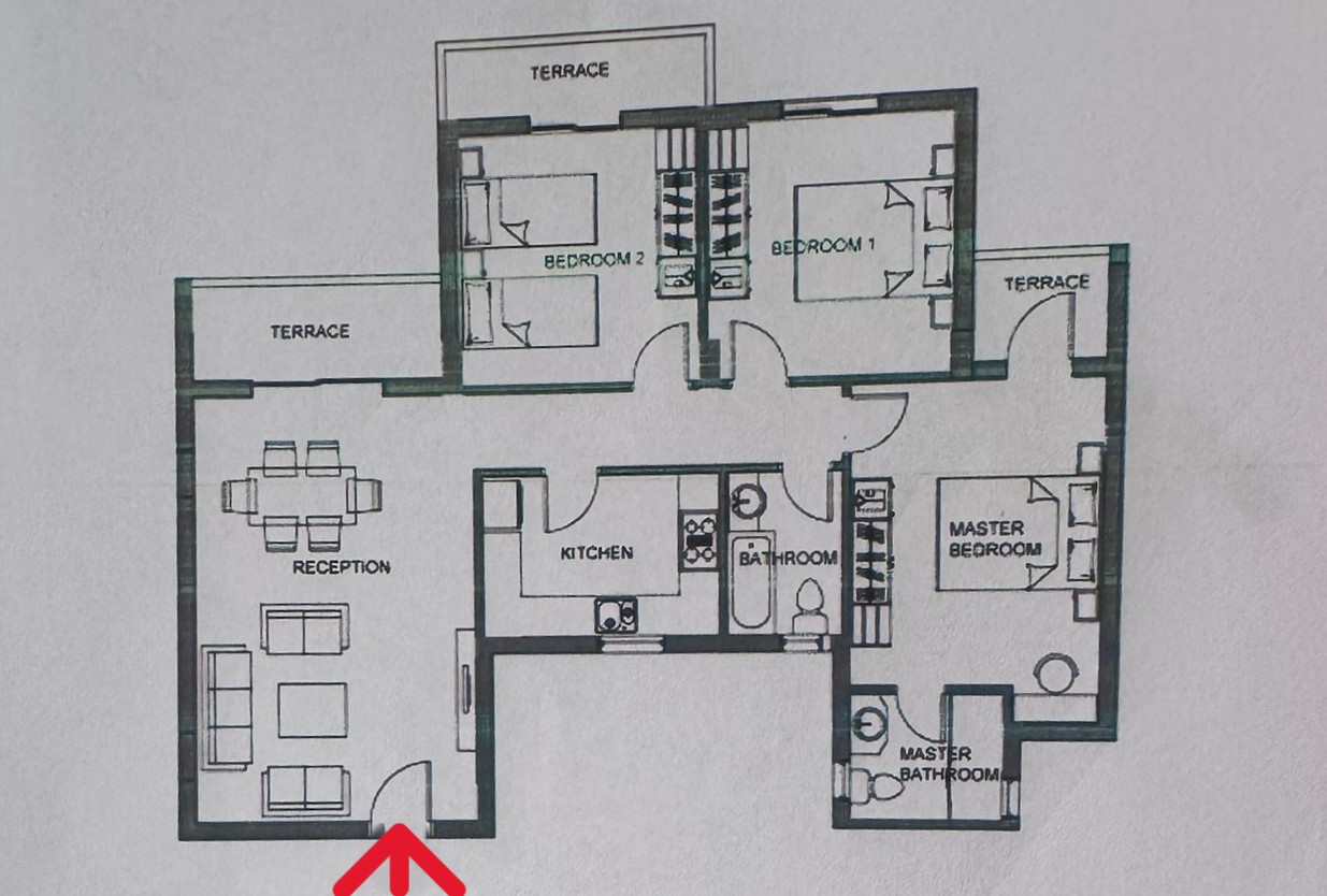 Floor plan for apartment at Sarai