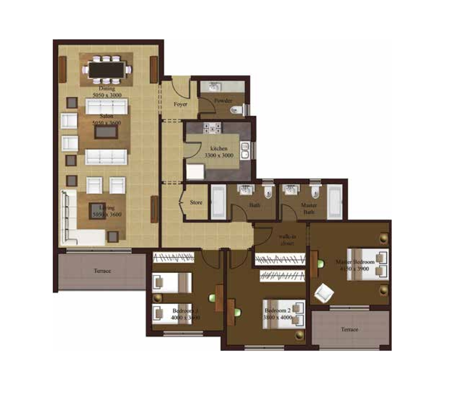 Floor plan for apartment at Mivida