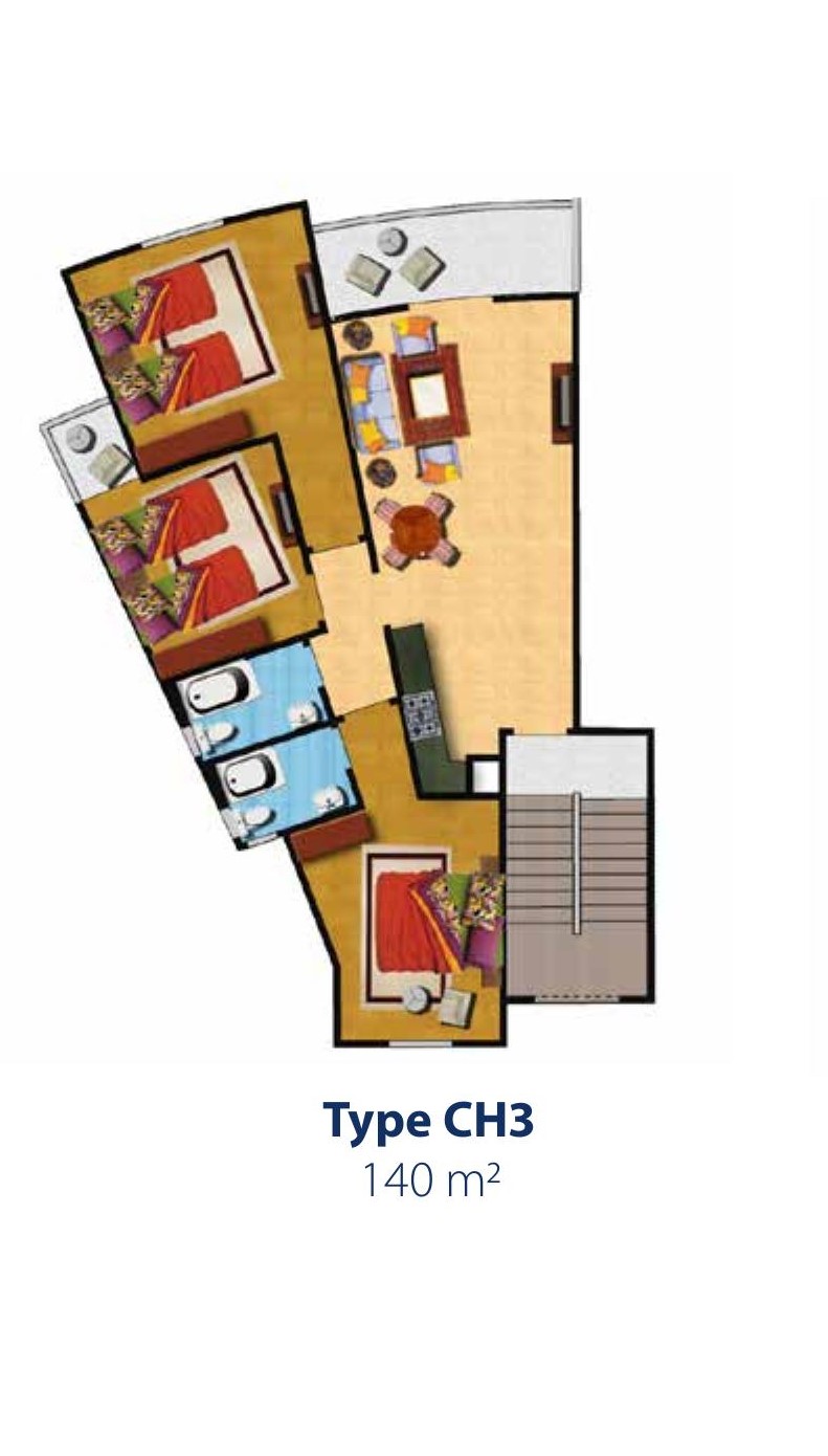 Floor plan for duplex at Majesty Bay El Galala Lasirena