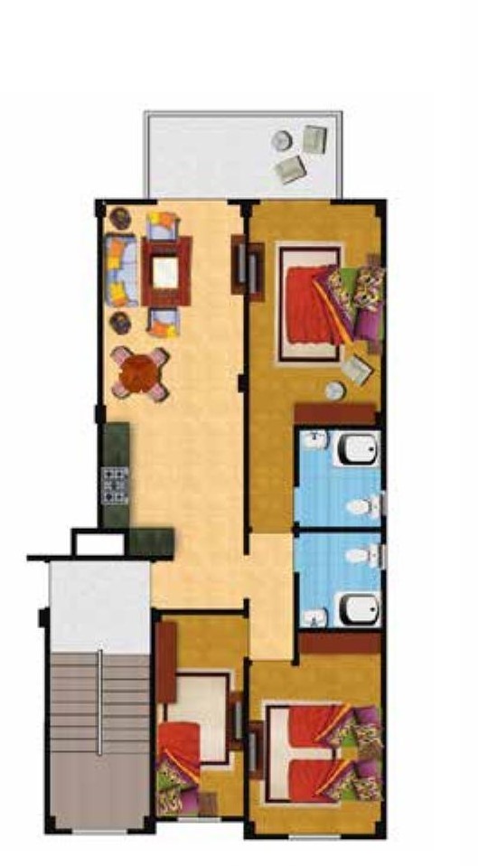 Floor plan for chalet at Majesty Bay El Galala Lasirena