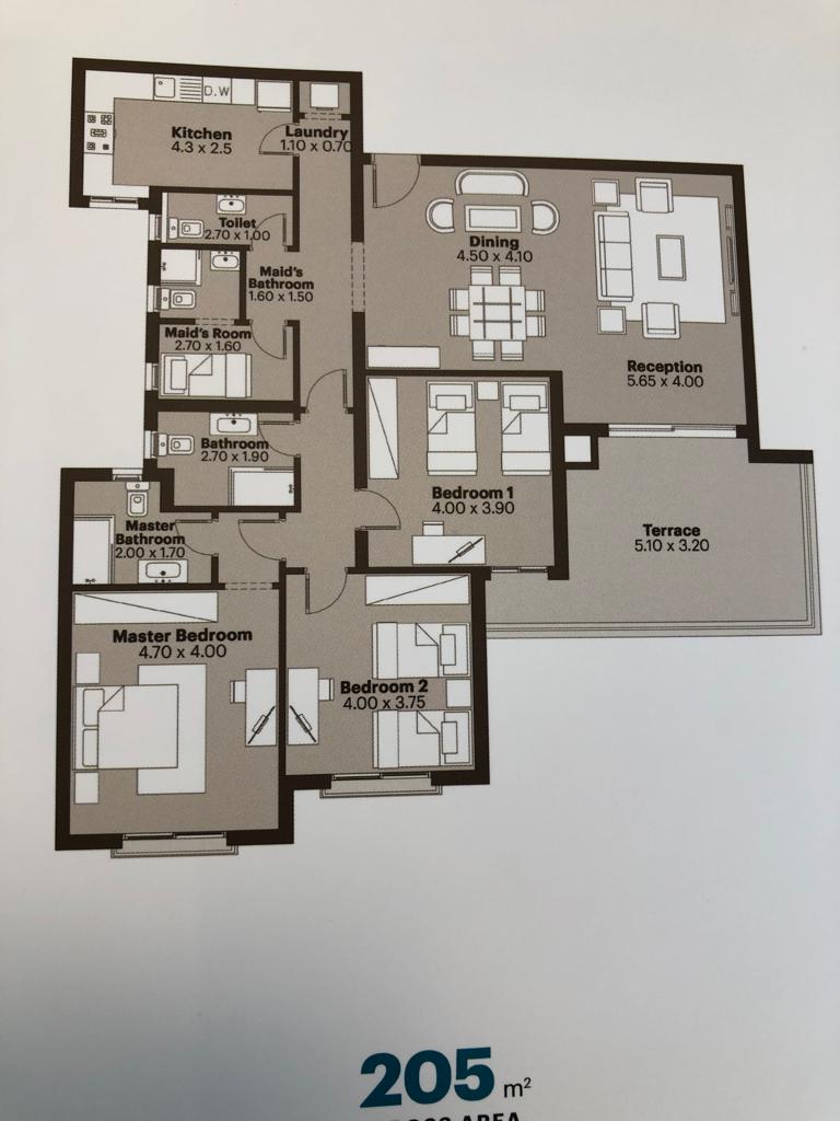 Floor plan for apartment at Cairo Festival City