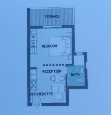 Floor plan for studio at Sarai