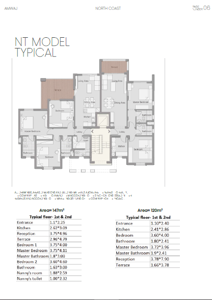 Floor plan for chalet at Amwaj