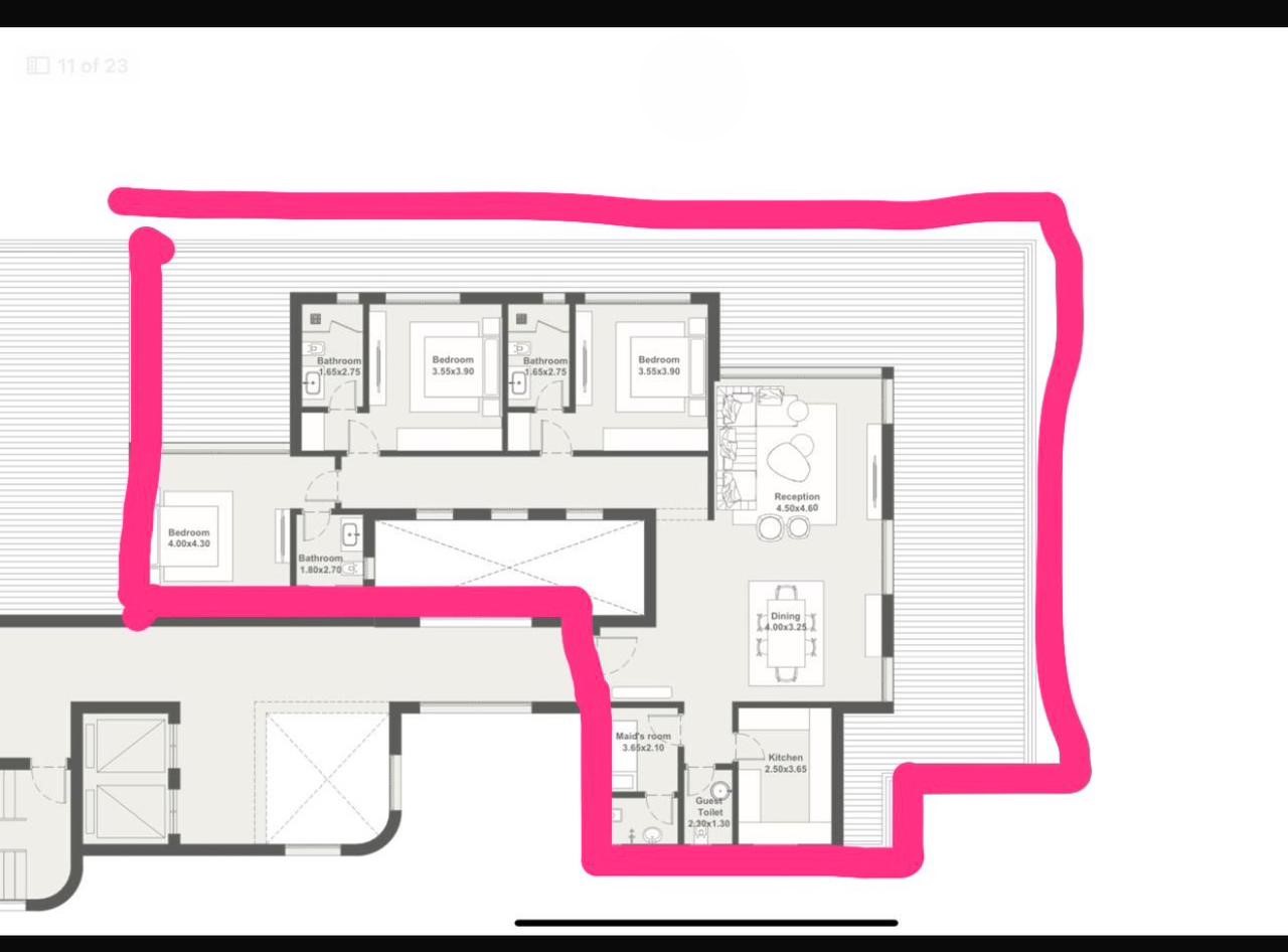 Floor plan for penthouse at Seashell Ras El Hekma