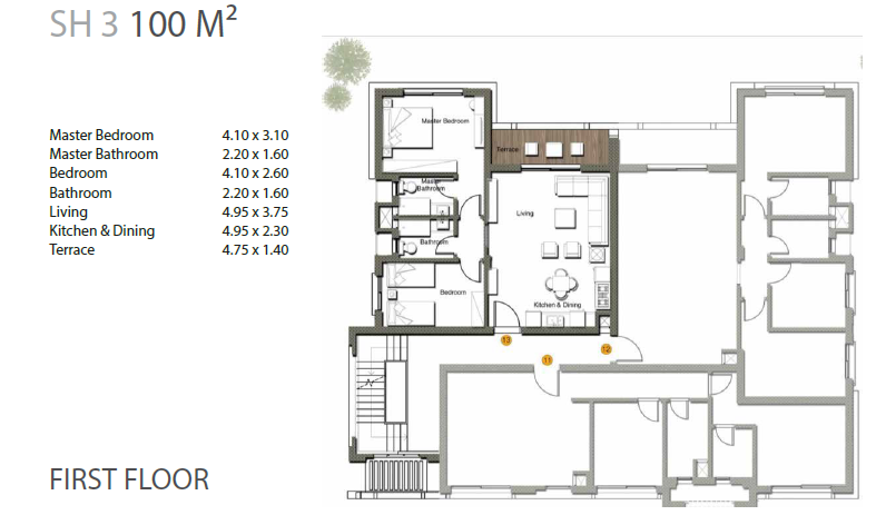 Floor plan for chalet at Gaia