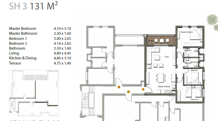 Floor plan for chalet at Gaia