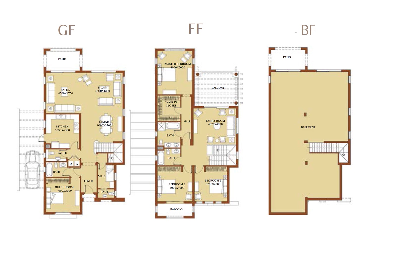Floor plan for villa at Uptown Cairo