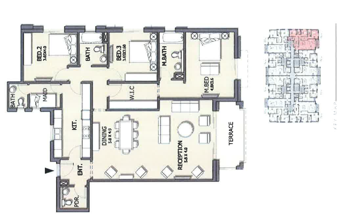 Floor plan for apartment at Mivida
