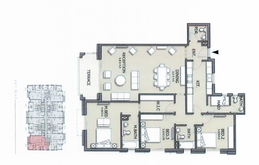 Floor plan for apartment at Mivida
