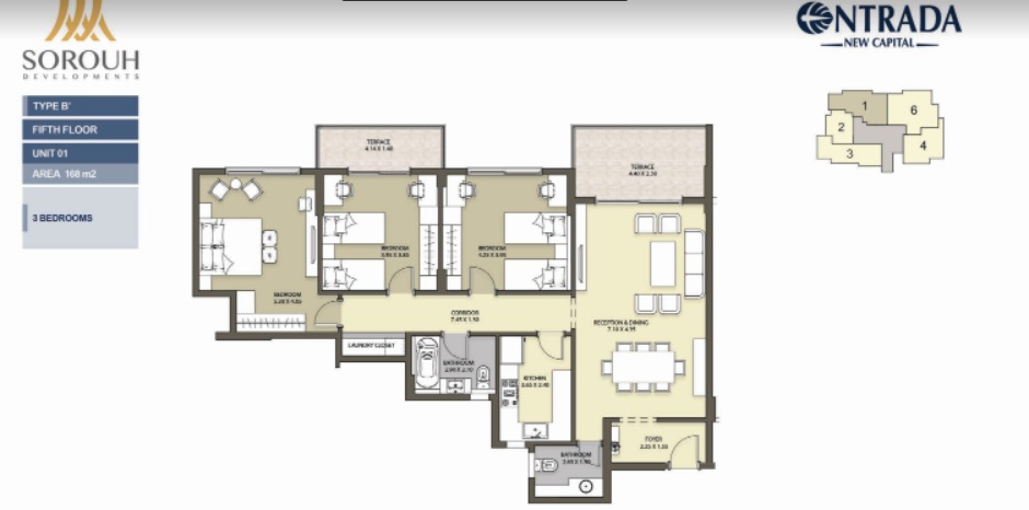 Floor plan for apartment at Entrada