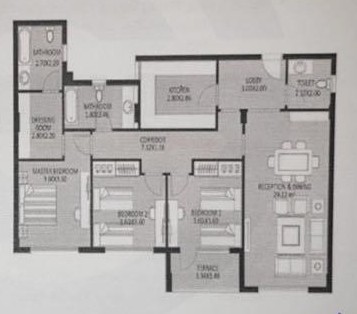 Floor plan for apartment at Bleu Vert