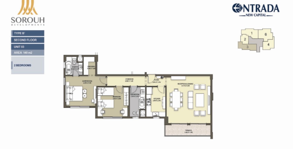 Floor plan for apartment at Entrada