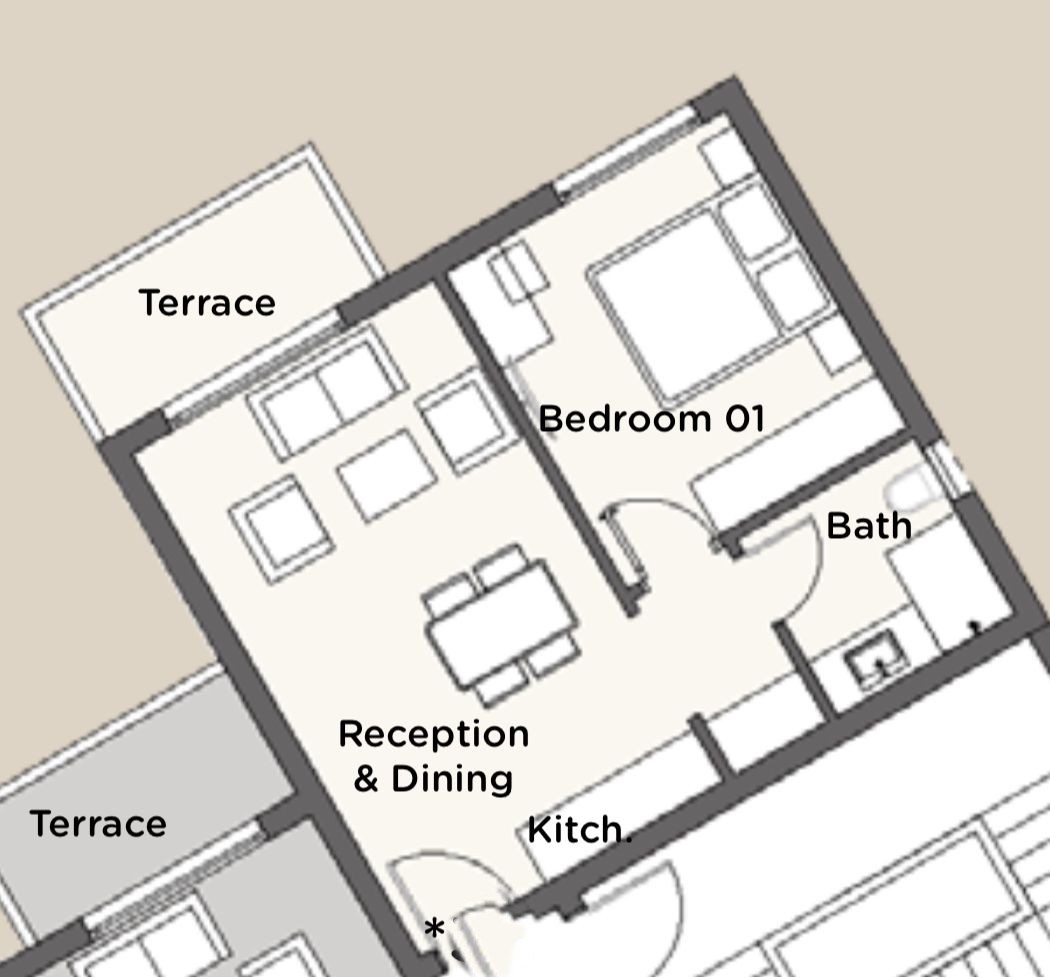Floor plan for apartment at Badya