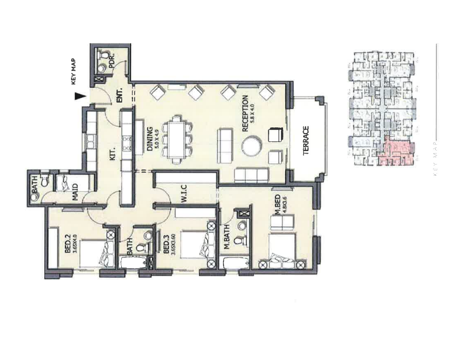 Floor plan for apartment at Mivida
