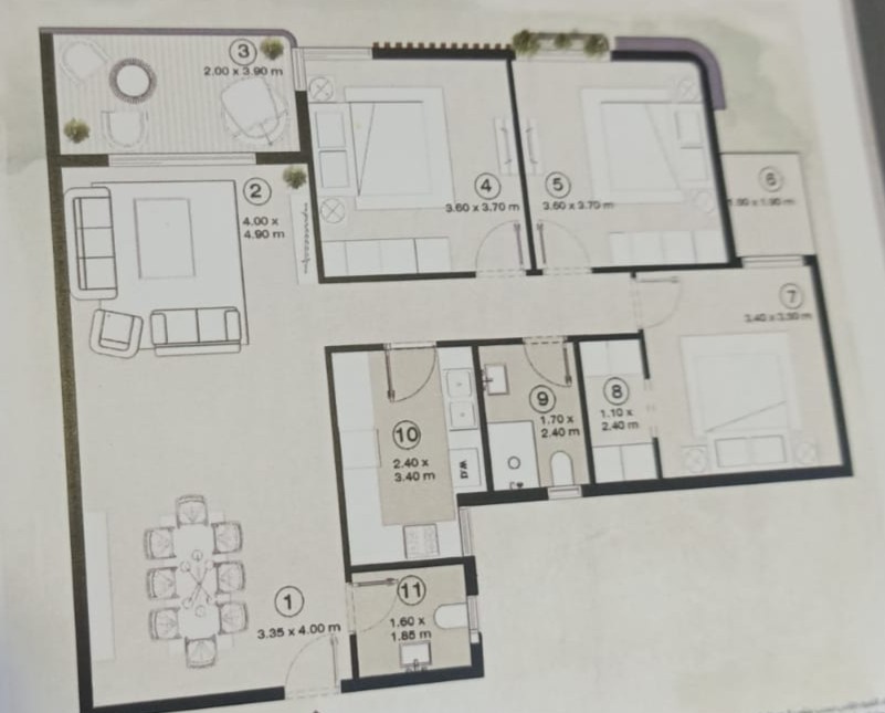 Floor plan for apartment at The Islands