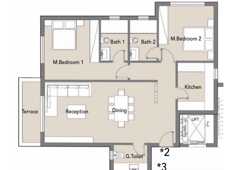 Floor plan for apartment at Badya