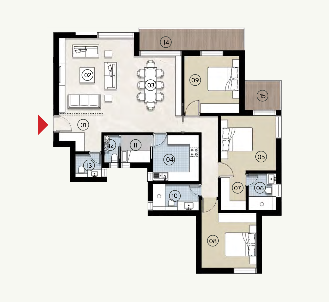 Floor plan for apartment at ZED East