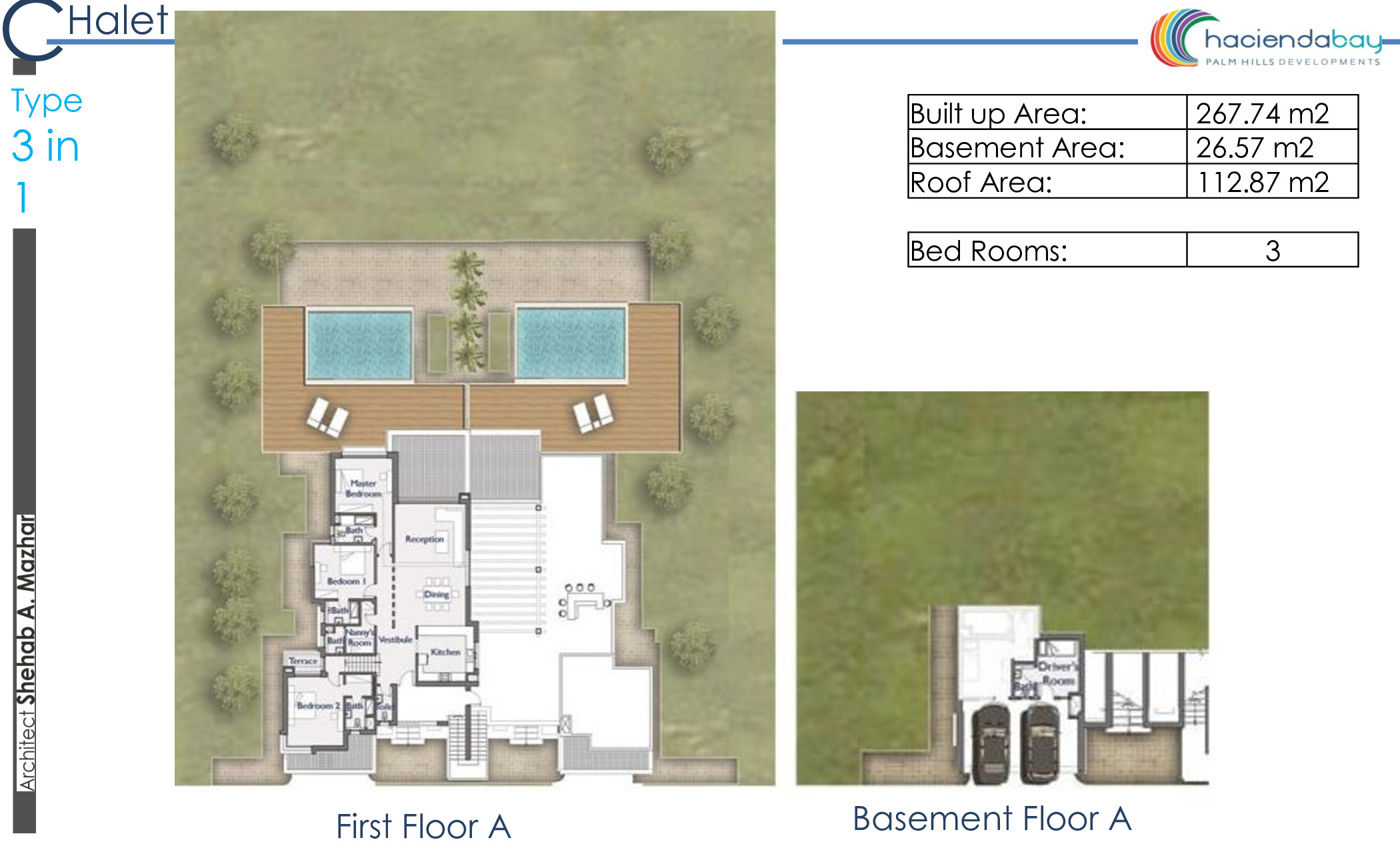 Floor plan for chalet at Hacienda Bay