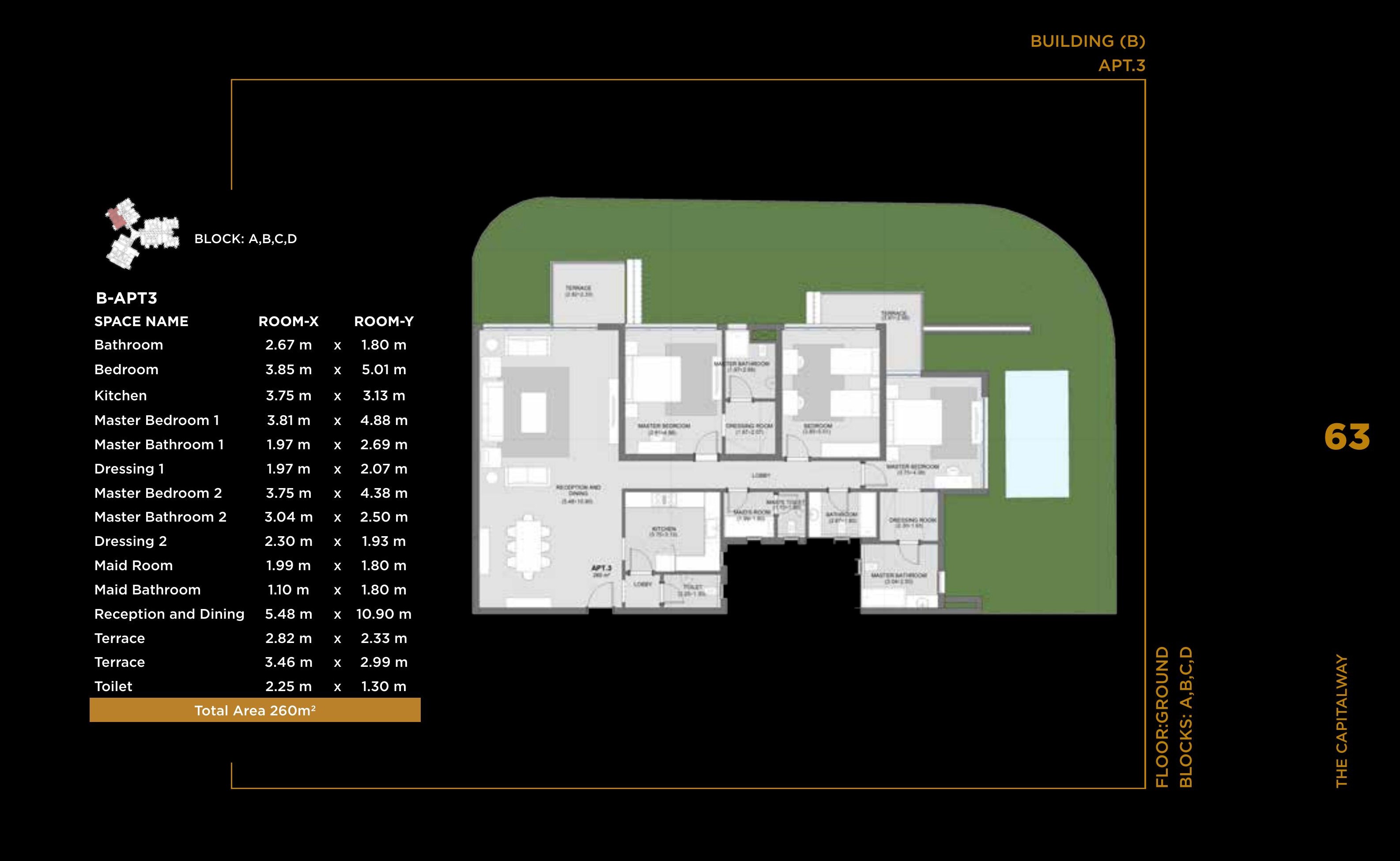 Floor plan for apartment at The Capitalway