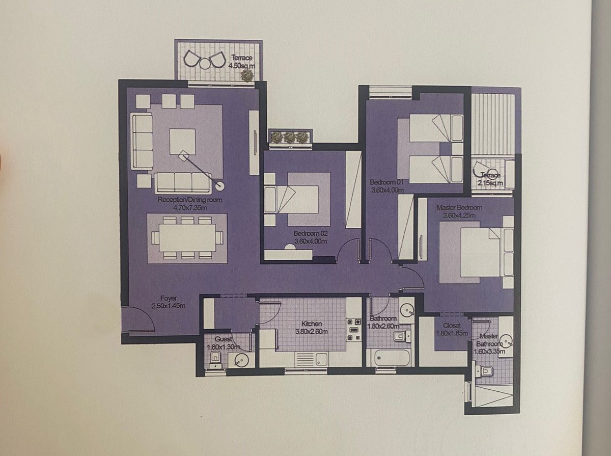 Floor plan for penthouse at SODIC East