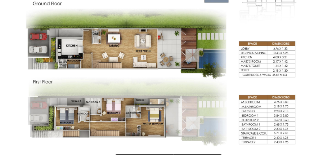 Floor plan for duplex at Mountain View ICity New Cairo