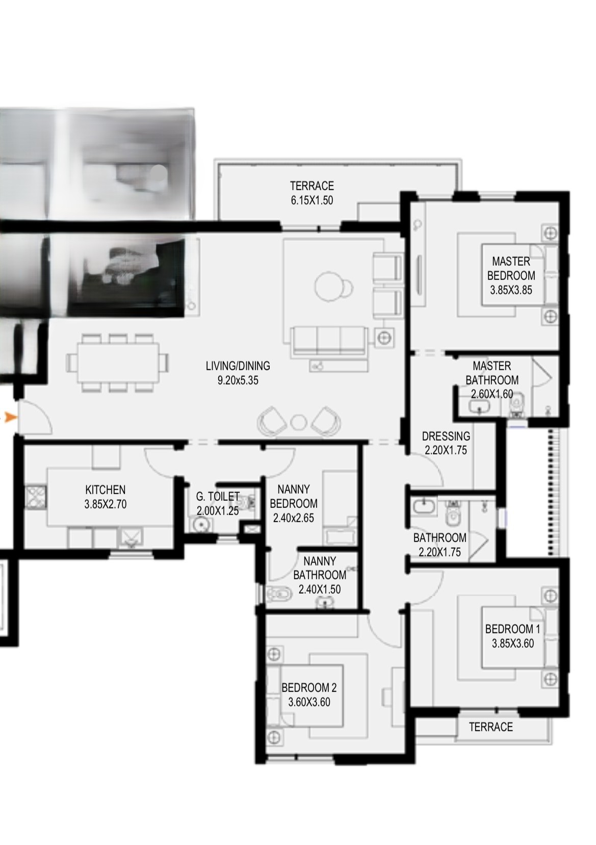 Floor plan for apartment at O West Orascom
