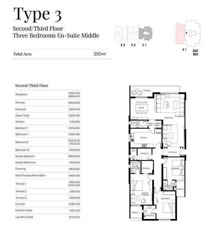 Floor plan for apartment at Trio