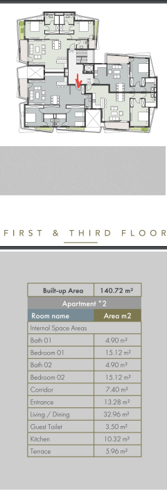 Floor plan for apartment at Badya