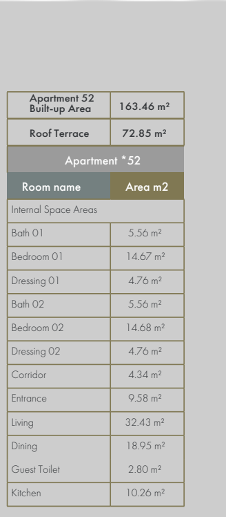 Floor plan for apartment at Badya