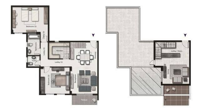 Floor plan for penthouse at Galleria Residence