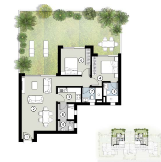 Floor plan for chalet at Silvertown Silversands