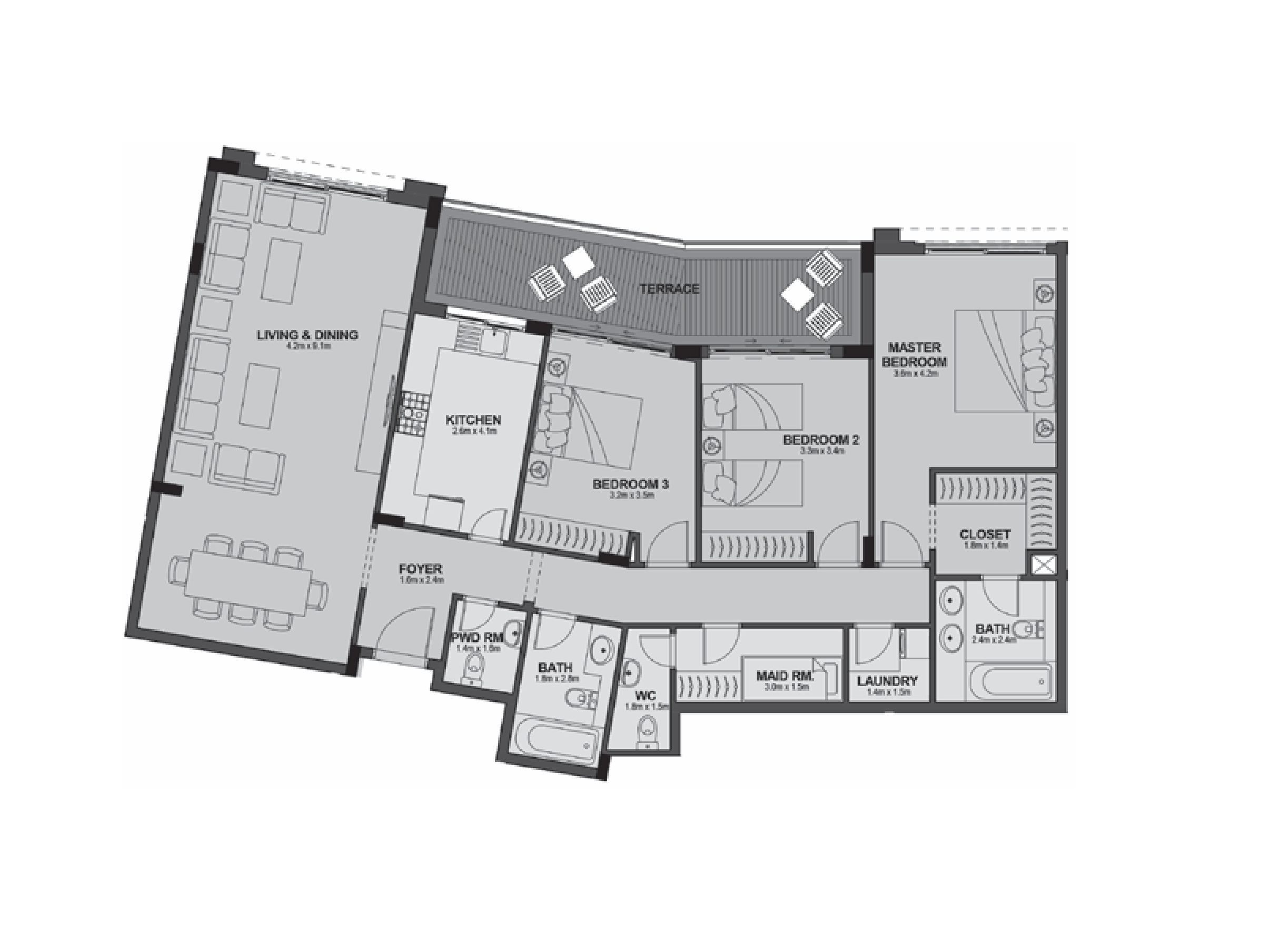 Floor plan for apartment at Uptown Cairo