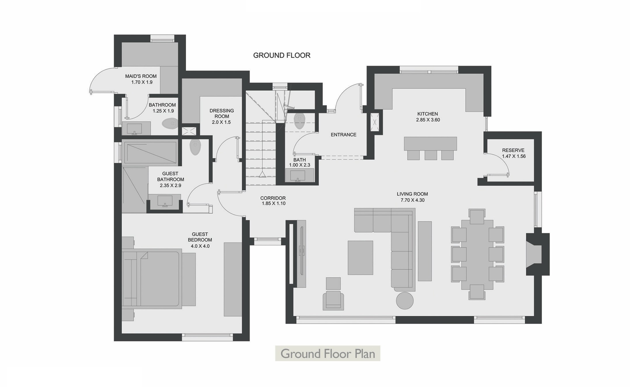 Floor plan for villa at Joubal Lagoon