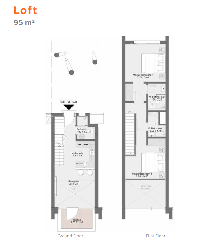 Floor plan for studio at D-Bay