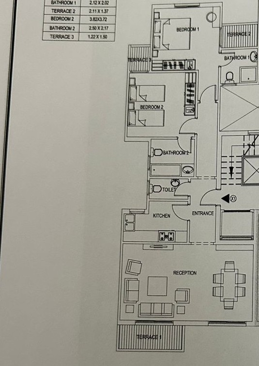 Floor plan for apartment at Sarai