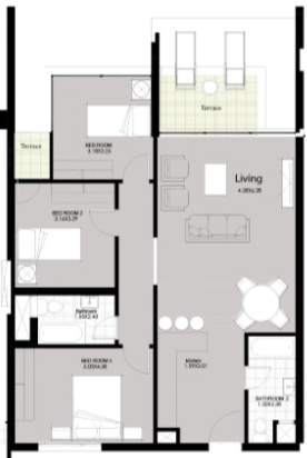 Floor plan for apartment at Smeralda Bay Sidi Heneish -Sbay